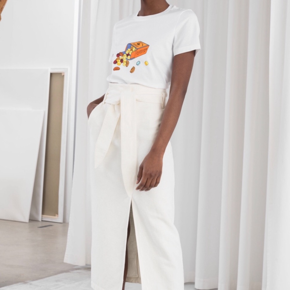 &Other Stories Midi linen Skirt